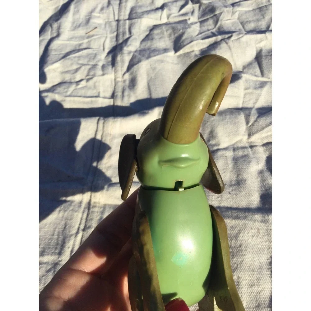 Vintage e-rr toy elephant 4” 4 in Hong Kong‎ green Moveable safari Africa